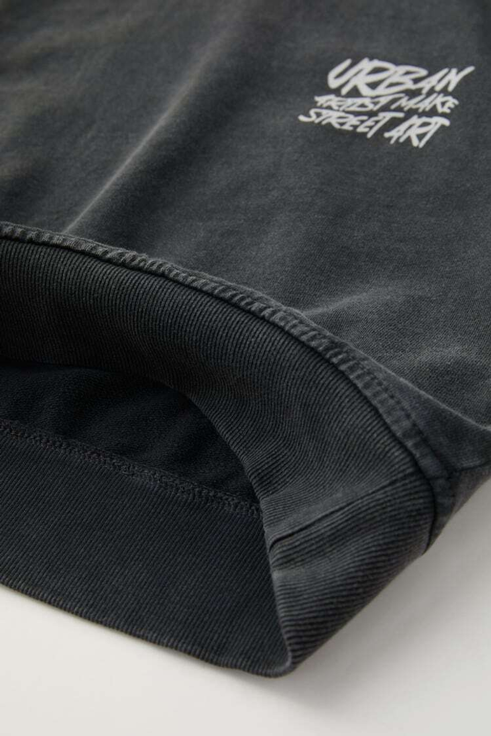 ZARA ТОЛСТОВКА С НАДПИСЬЮ, АНТРАЦИТОВО-СЕРЫЙ