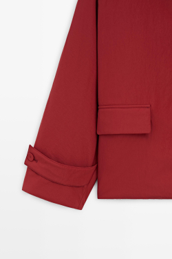 Massimo Dutti Короткая куртка с легким утеплителем, насыщенный красный