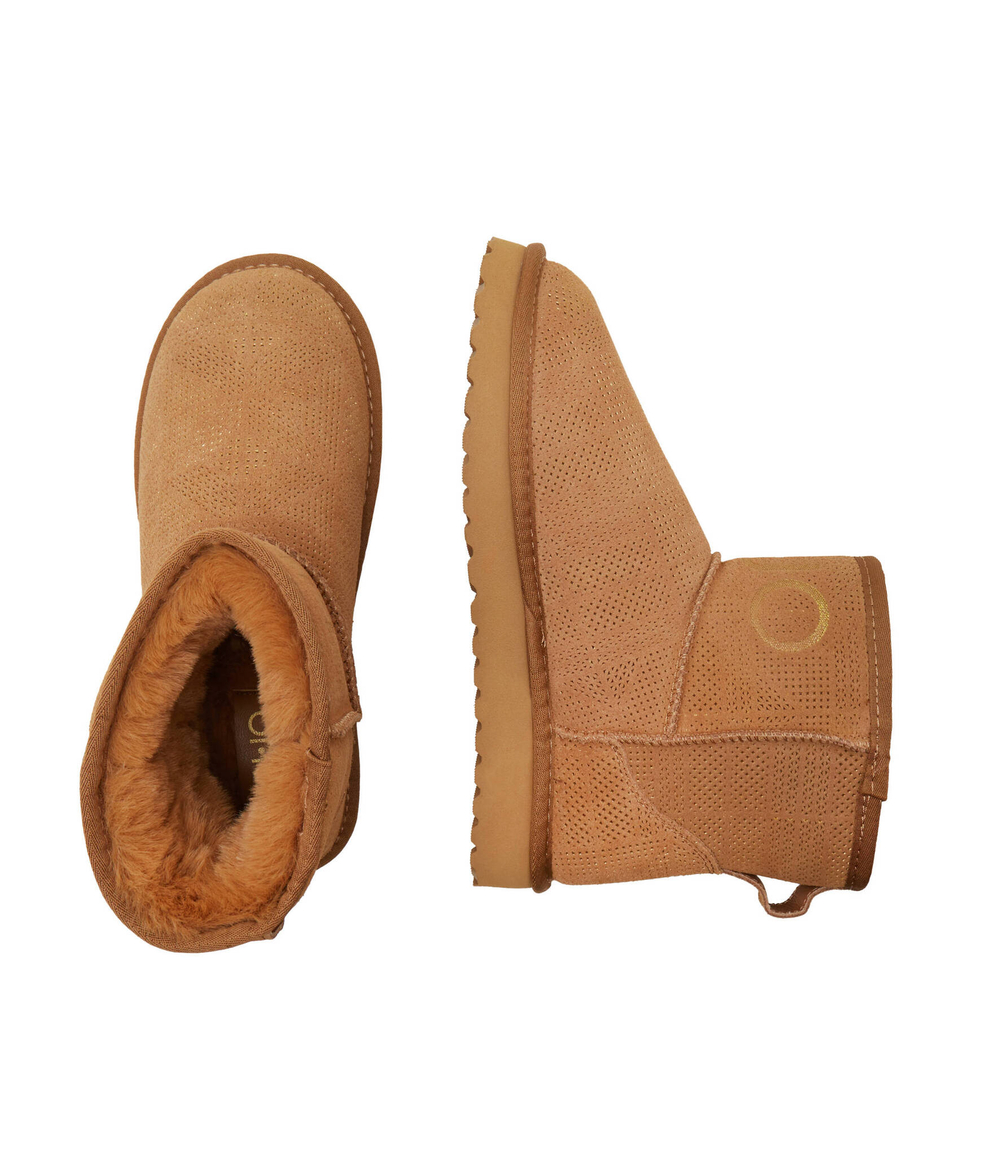 Кожаные угги jil 02 - ankle boot perforated cow suede sand Liu Jo - коричневый(SA4055 PX373)