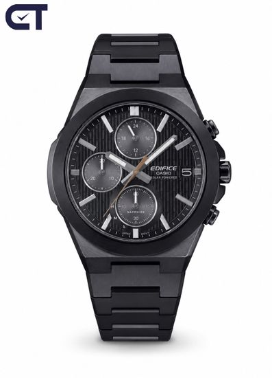 CASIO EFS-S650DC-1ADF EDIFICE мужские наручные часы — чёрный солнечный хронограф с керамическим безелем