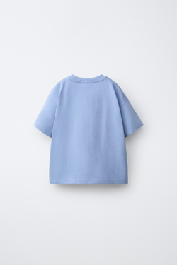 ZARA ФУТБОЛКА С ВЫШИВКОЙ «МИККИ МАУС И ДОНАЛЬД ДАК», СИНИЙ