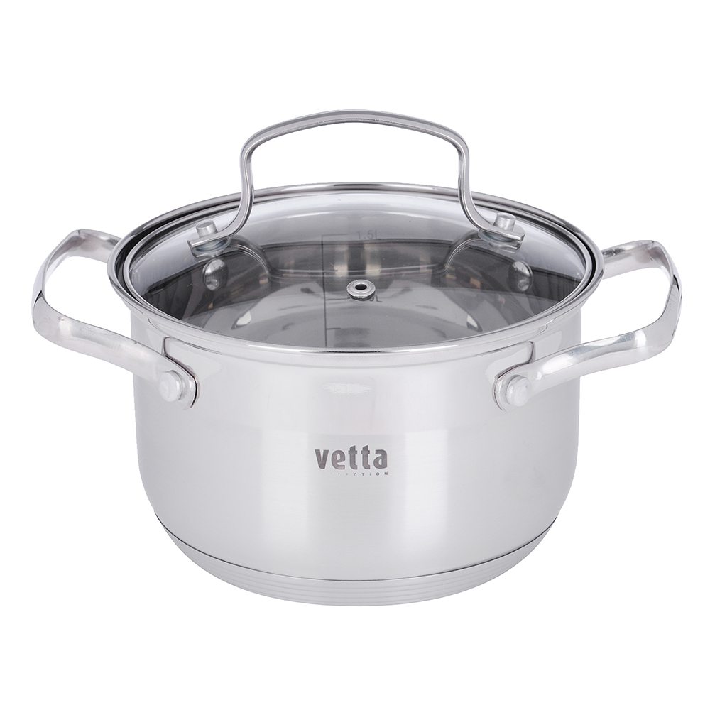 VETTA Берн Кастрюля 16х10см. 1,9л. со стекл. крышкой, индукция