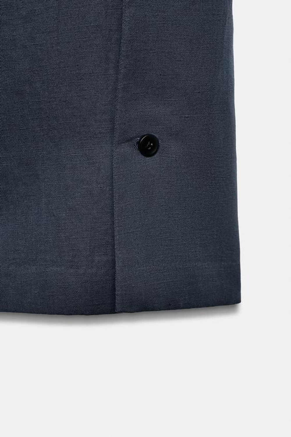 ZARA БРЮКИ BARREL ИЗ СМЕСОВОГО ЛЬНА — ZW COLLECTION, МОРСКОЙ СИНИЙ