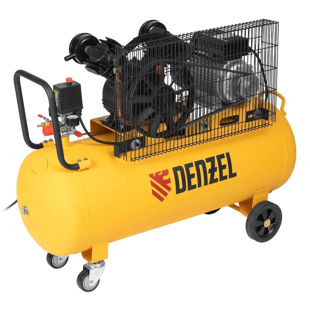 Аренда Компрессор воздушный DENZEL BCV2200/100, 2.2 кВт, ременный привод, 100 литров, 370 л/мин