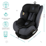 Автокресло DEXTER, AY518, группа 0+1+2+3 (0-36 кг), (BEST BABY) (темно-серый)