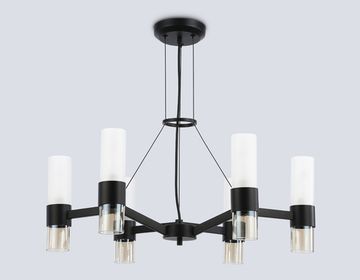 Подвесная люстра 6*E14 LH55104/6 BK/FR/TI чёрный/белый матовый/янтарь High Light Modern Ambrella