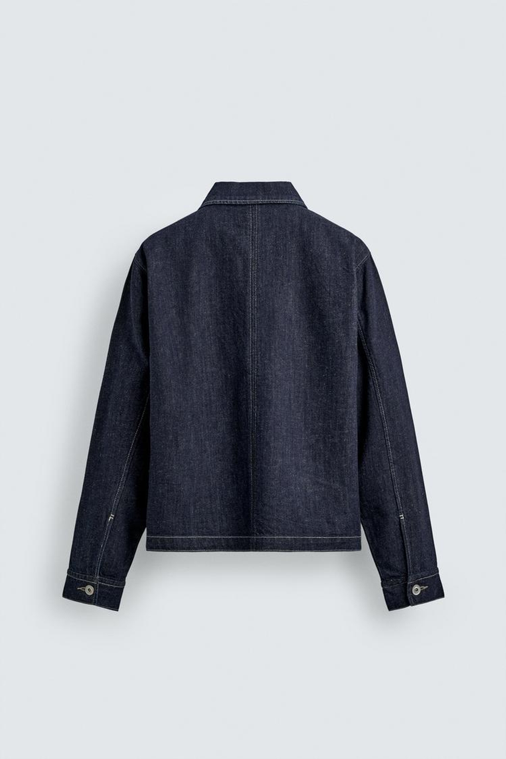 ZARA ДЖИНСОВАЯ КУРТКА-РУБАШКА НА МОЛНИИ, ИНДИГО