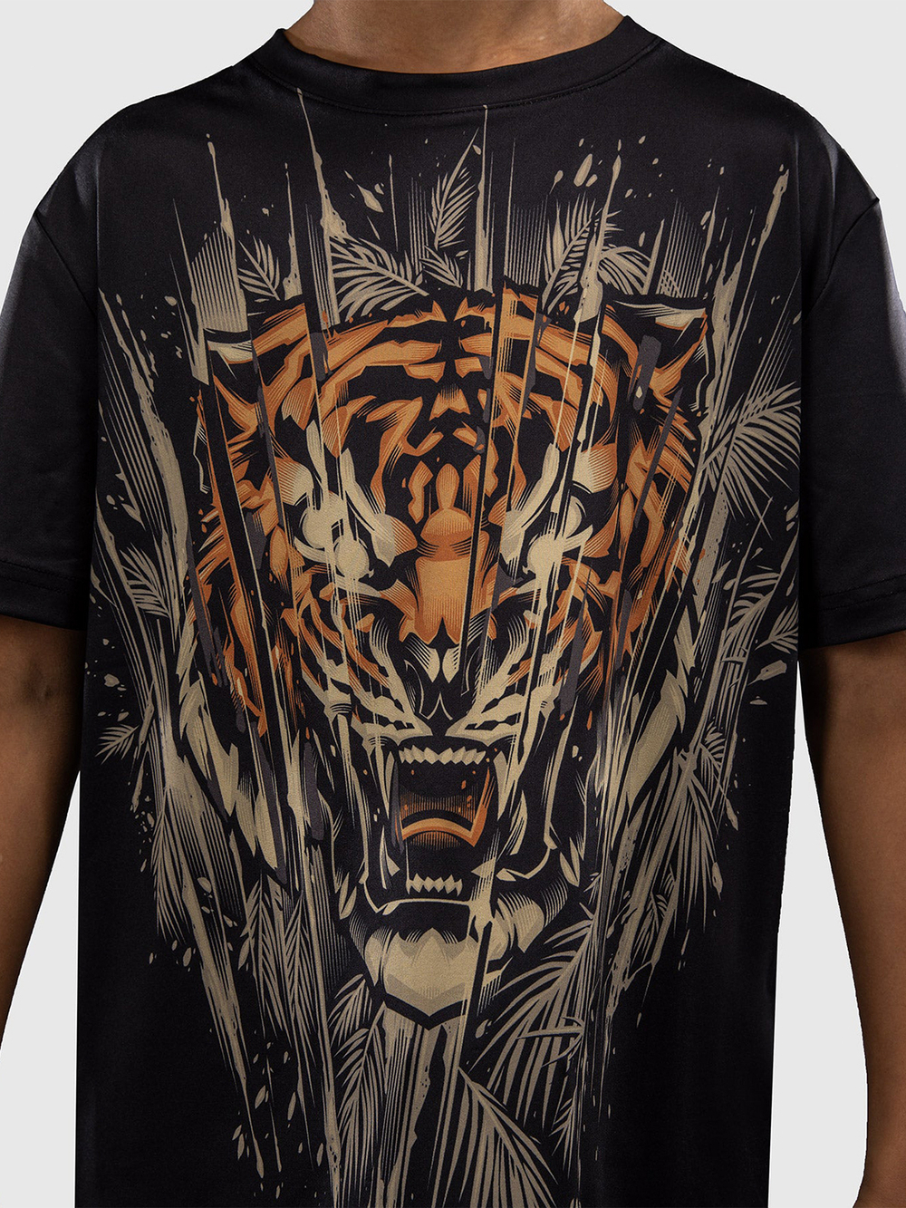 Футболка детская Venum Tiger Black/Neo Orange
