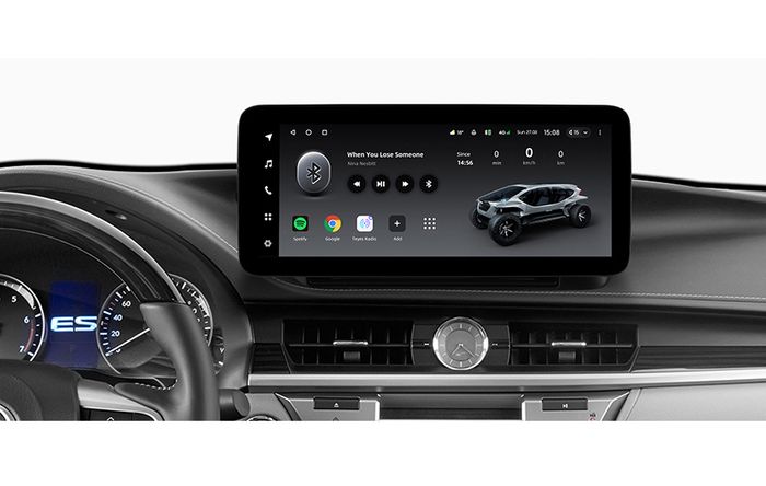 Магнитола для Lexus ES200, ES250, ES300h, ES350 2012-2018 (джойстик-мышь) - Teyes LUX ONE 360 монитор 12.3" 2K QLED на Android 10, Быстрая, CarPlay, 4G SIM-слот, 4 камеры в комплекте