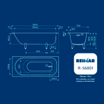 Ванна стальная 1,5*0,7*0,4 (ВИЗ) Reimar форма Аула, полимерная цв.белый (ОР-81200)