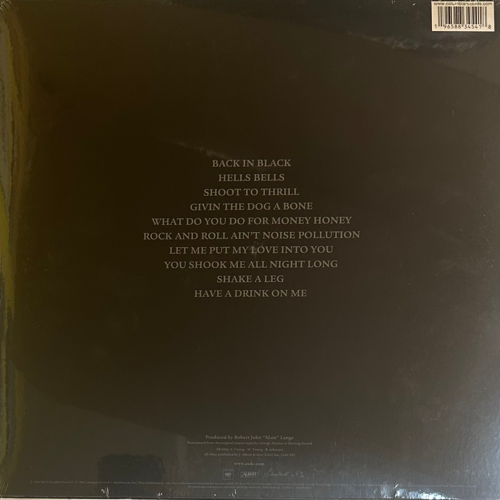 AC/DC ‎– Back In Black (Европа 2024г.) Gold