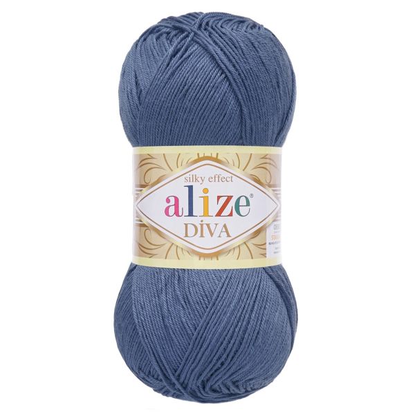 Пряжа Alize (Ализе) Diva / уп.5 мот. по 100 г, 350м, 353 ярко-синий A