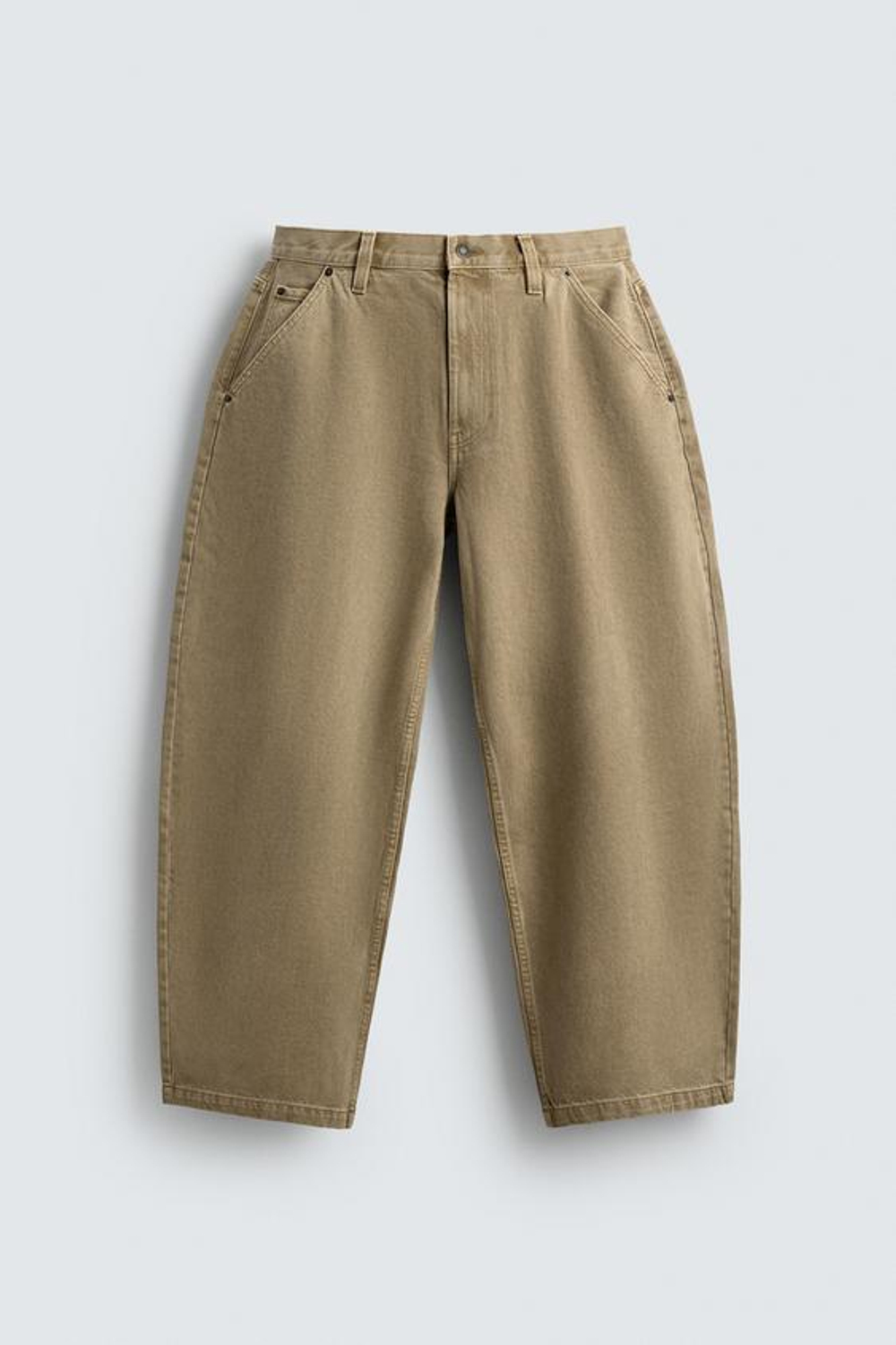 ZARA ДЖИНСЫ BALLOON FIT, ПЕСОЧНЫЙ