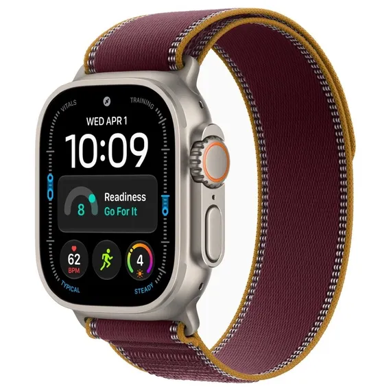 Умные часы Apple Watch Ultra 4 49 мм Natural Titanium Trail Loop Бордовый Burgundy