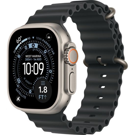 Умные часы Apple Watch Ultra 3 49 мм Natural Titanium Ocean Band Черный
