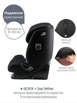 Автокресло 1/2/3 Britax Roemer ADVANSAFIX PRO Classic Deep Black, от 1 до 12 лет, 9-36 кг, isofix, черный