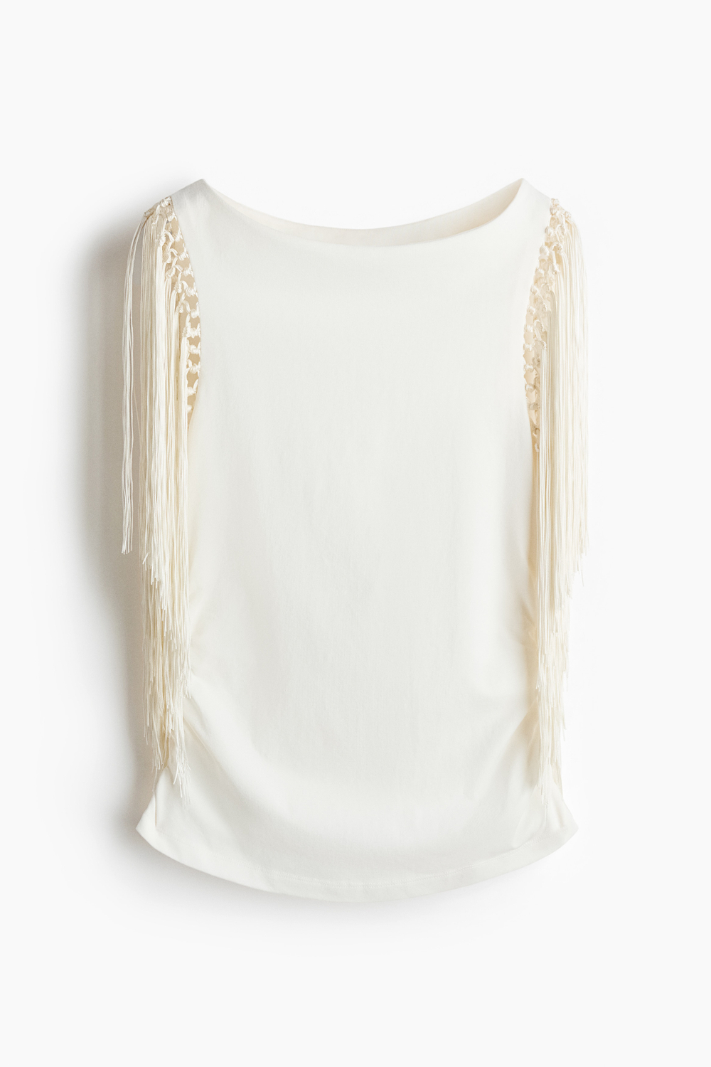Топ с вырезом-лодочкой и кисточками - H&M