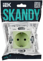 SKANDY Розетка с заземлением с защитными шторками 16А SK-R04G мятный IEK