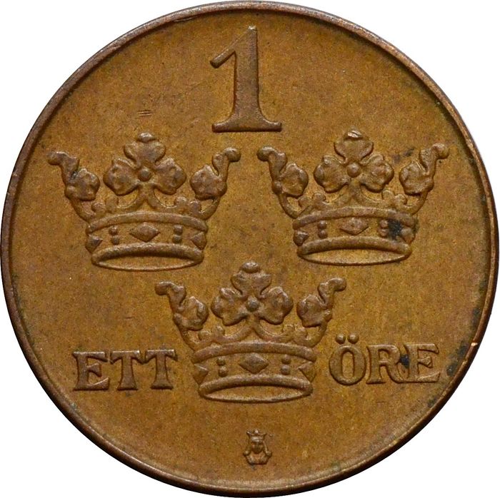 1 эре 1910-1950 Швеция