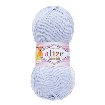 Пряжа Alize (Ализе) Cotton Gold / уп.5 мот. по 100 г, 330м, 513 кристально-синий A