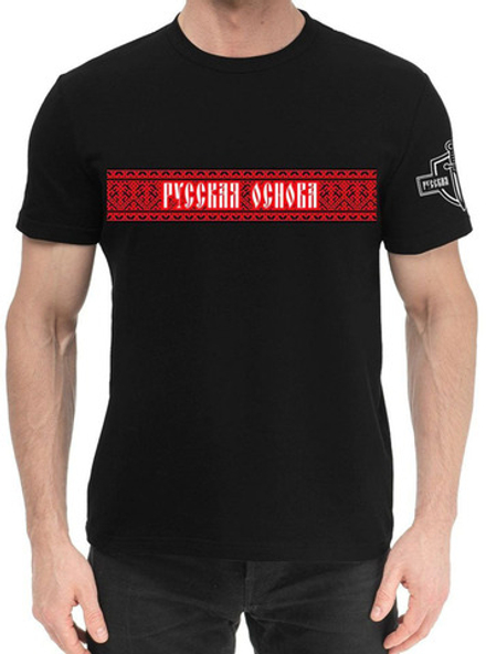 Футболка "Русский узор", черная