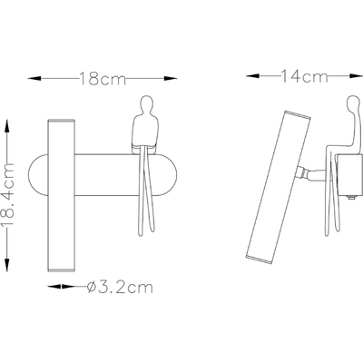 Бра Arte Lamp ALBERT A2173AP-1BK, 1хLED