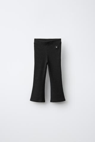 ZARA ЛЕГИНСЫ FLARE С НАШИВКОЙ, ТЕМНО-СЕРЫЙ