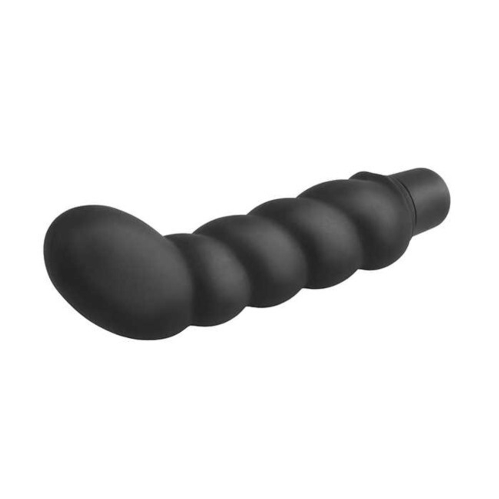 Анальный массажер Ribbed P-Spot Vibe, черный (Цвет: черный)