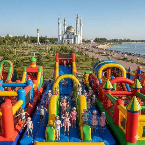 Купить надувной батут в Костанае: батуты и горки от БатутМастер