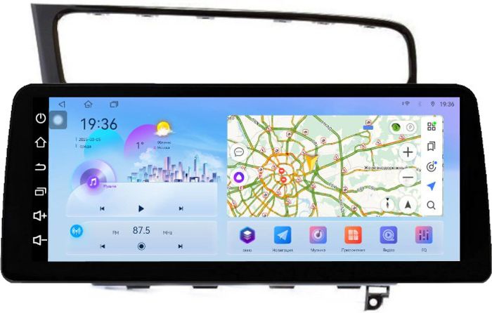 Магнитола для Volkswagen Golf 7 2012-2020 (рамка черный глянец) - FarCar монитор 12.3" 2K QLED на Android 14, Быстрая, CarPlay, 4G SIM-слот