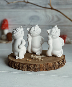 Елочная игрушка "Чеширский Кот", из фарфора, для росписи, 11см