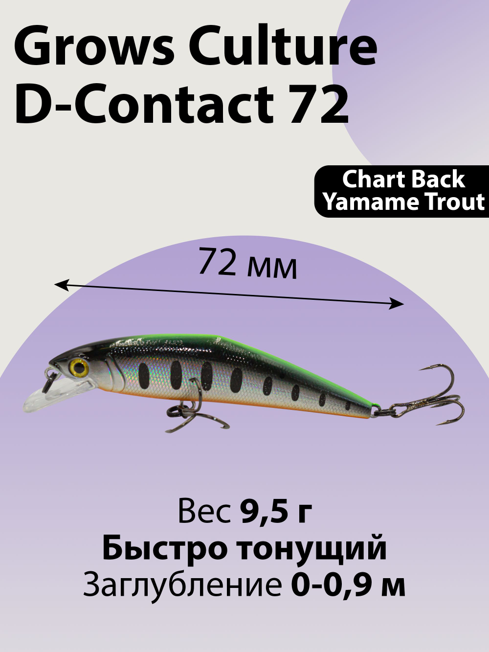 Воблер минноу D Contact 72 9.5 г цвет #12