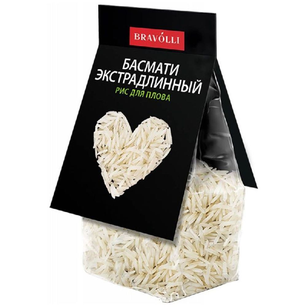 Рис для плова Басмати экстрадлинный Ярмарка Bravolli 350 г