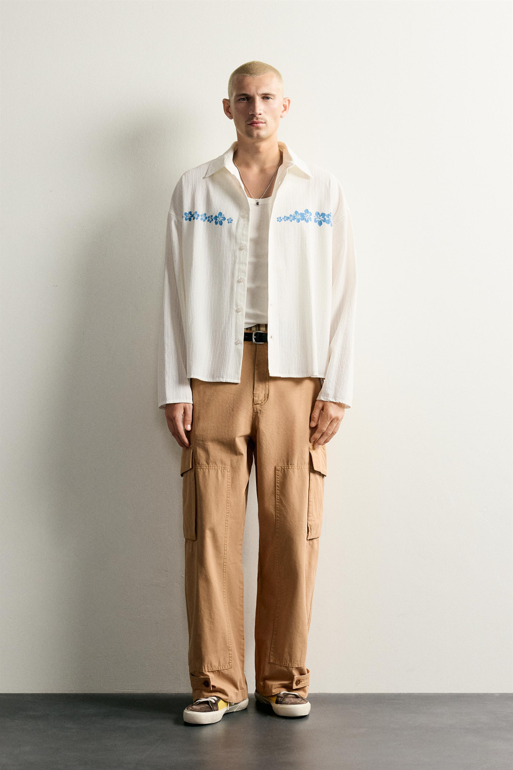 РУБАШКА RELAXED FIT С ЦВЕТОЧНЫМ ПРИНТОМ — ZARA