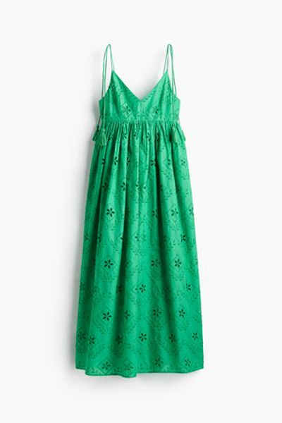 Платье с вышивкой — Зелёный - H&M