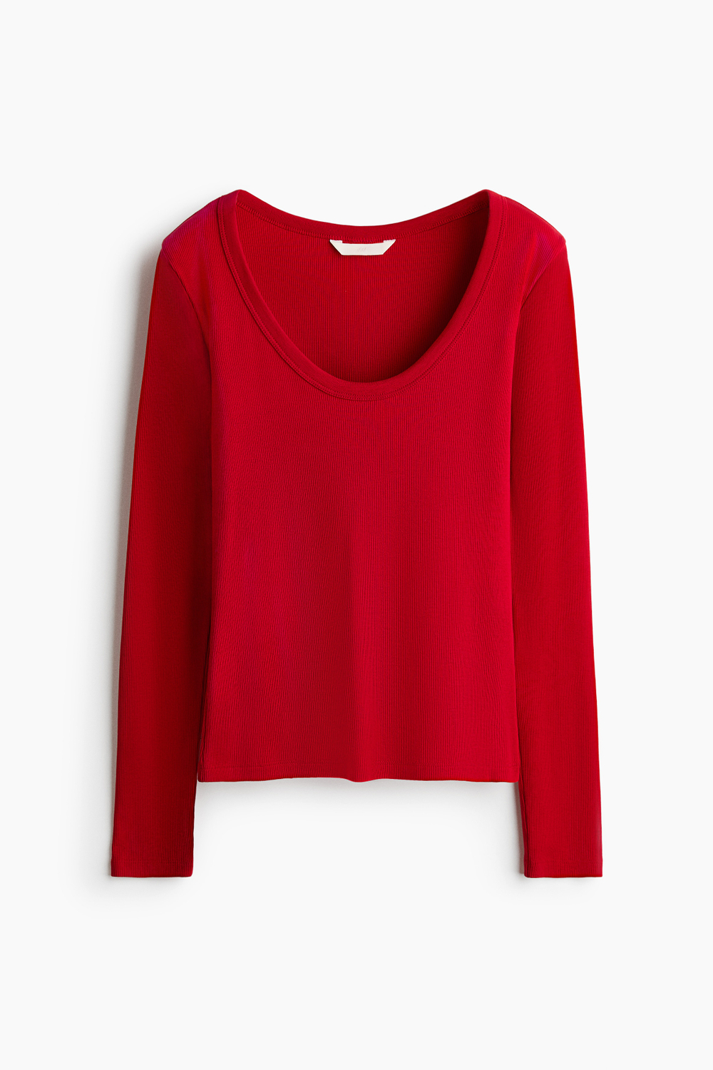 Облегающий хлопковый топ — глубокий круглый вырез - H&M