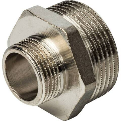 Ниппель STOUT переходной никелированный 1 1/4"x3/4" НР/НР