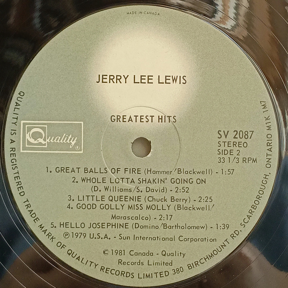 Jerry Lee Lewis / Greatest Hits (LP)
