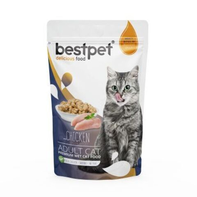 BestPet паучи для взрослых кошек Курица в желе, 85 г, 6 шт