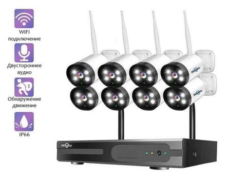 Комплект камер уличного видеонаблюдения 10-канального (беспроводной) Wi-Fi, NVR Kit, 3MP, 8 IP камер