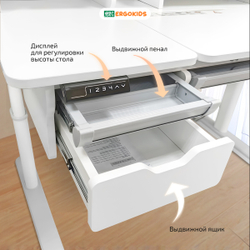 Комплект стол Electro Multi + кресло Ergokids Trinity Y-617 серый