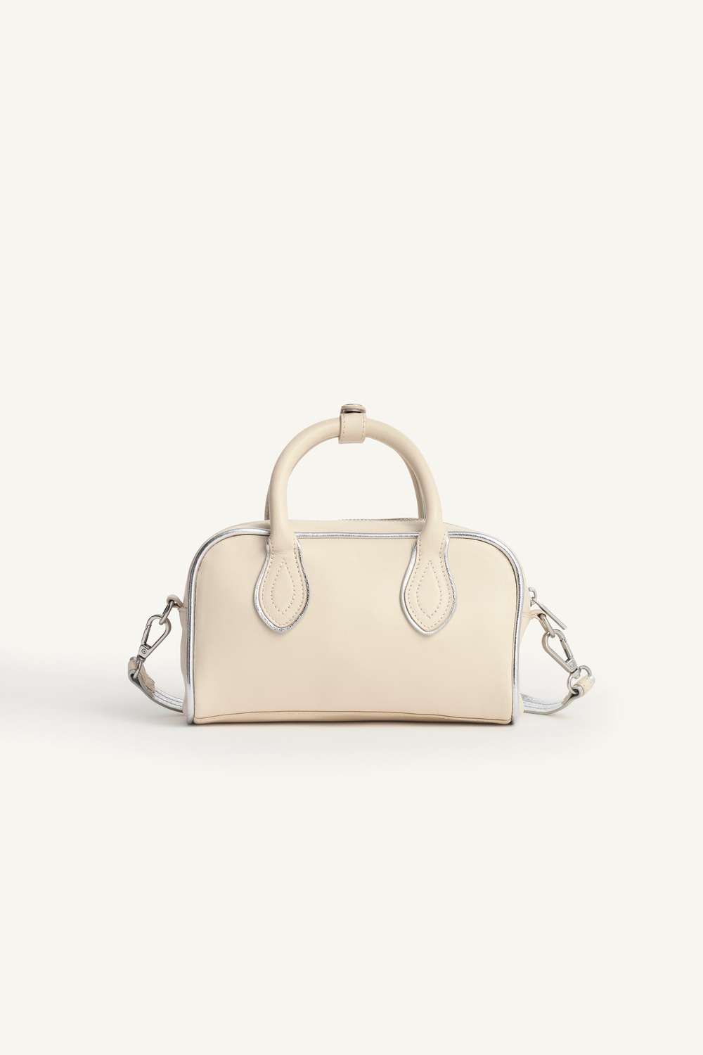 ZARA КОЖАНАЯ СУМКА, ЭКРЮ/БЕЛЫЙ