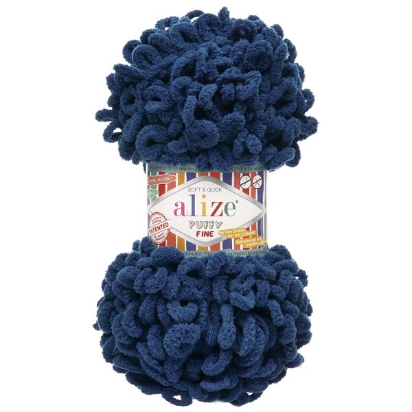 Пряжа Alize (Ализе) Puffy Fine / уп.5 мот. по 100 г, 14м, 093 петроль A