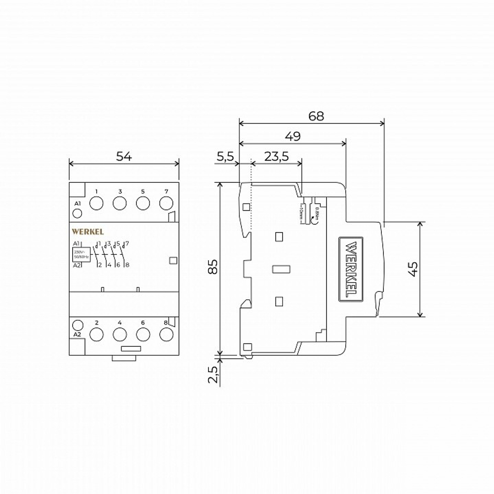 Контактор трехмодульный Werkel W943M63O