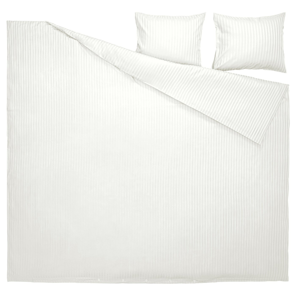 IKEA NATTJASMIN  (ИКЕА НАТТЙАСМИН)  -  Пододеяльник и 2 наволочки - белый 200x200/50x60 см