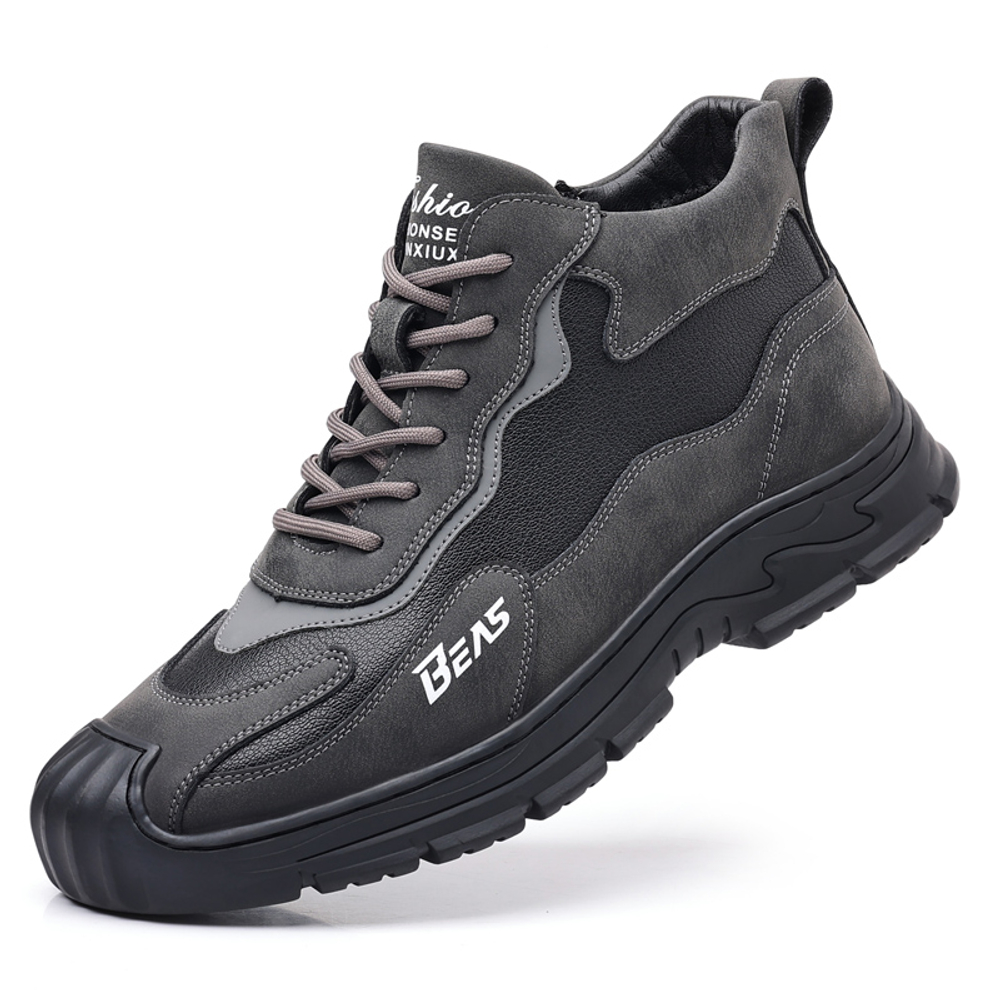 DAGUANGUIREN Work Boots Men"s High top Gray