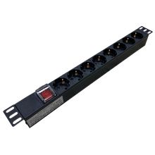 Блок розеток 8 шт. 10А 1U с выключателем SIT-PDU08-C14-2