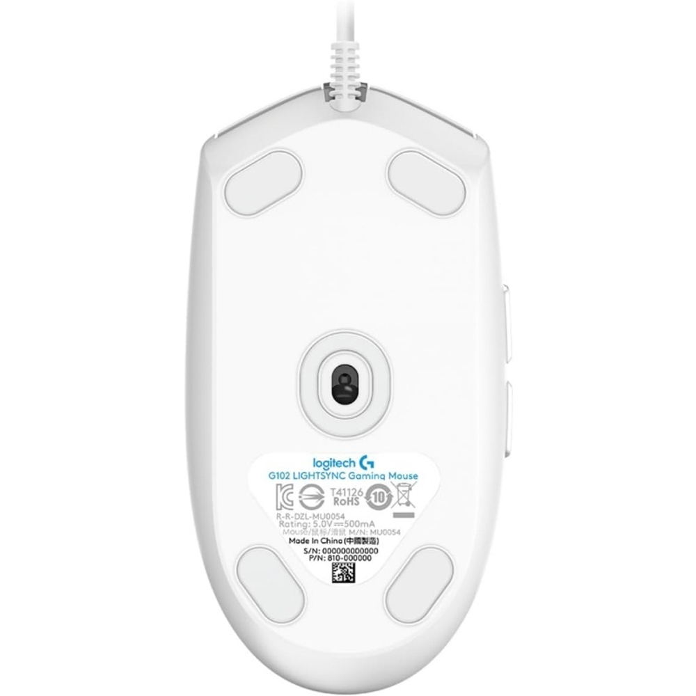 Мышь Logitech G102, USB, LightSync, RGB, White