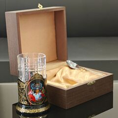 Коллекционный чайный набор "Чаепитие" №2 (Ручная роспись Палех) в футляре
