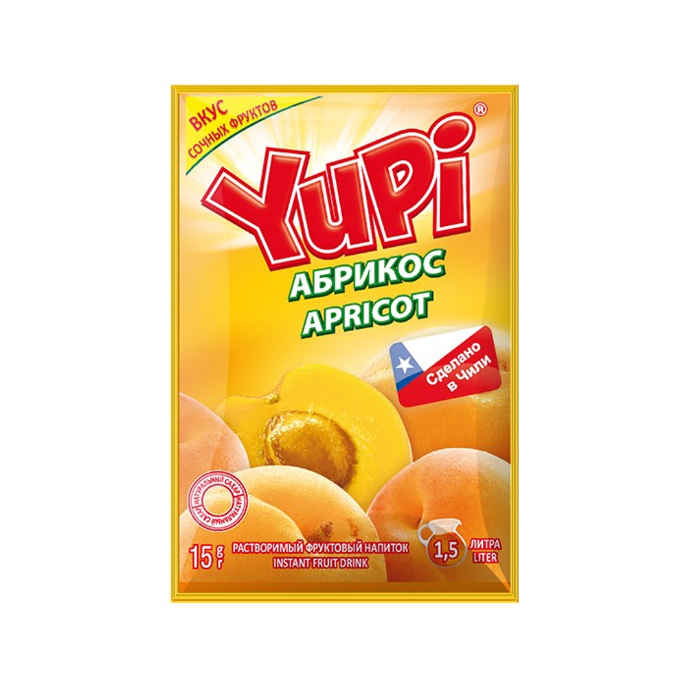 Растворимый напиток YUPI Абрикос 15г*24шт*6 блоков.